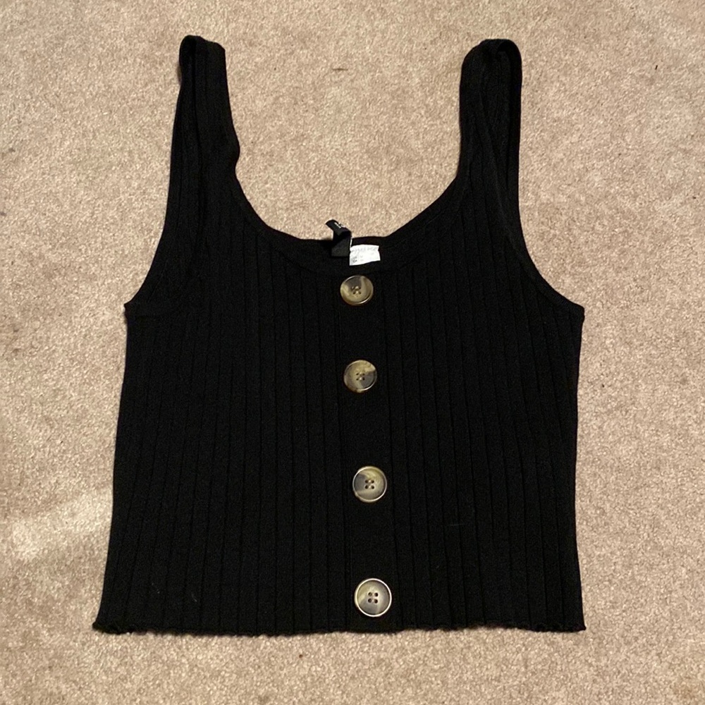 cute black top with buttons
